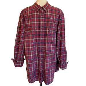 Carhartt Red Plaid Cotton Button Down Shirt  Size XL